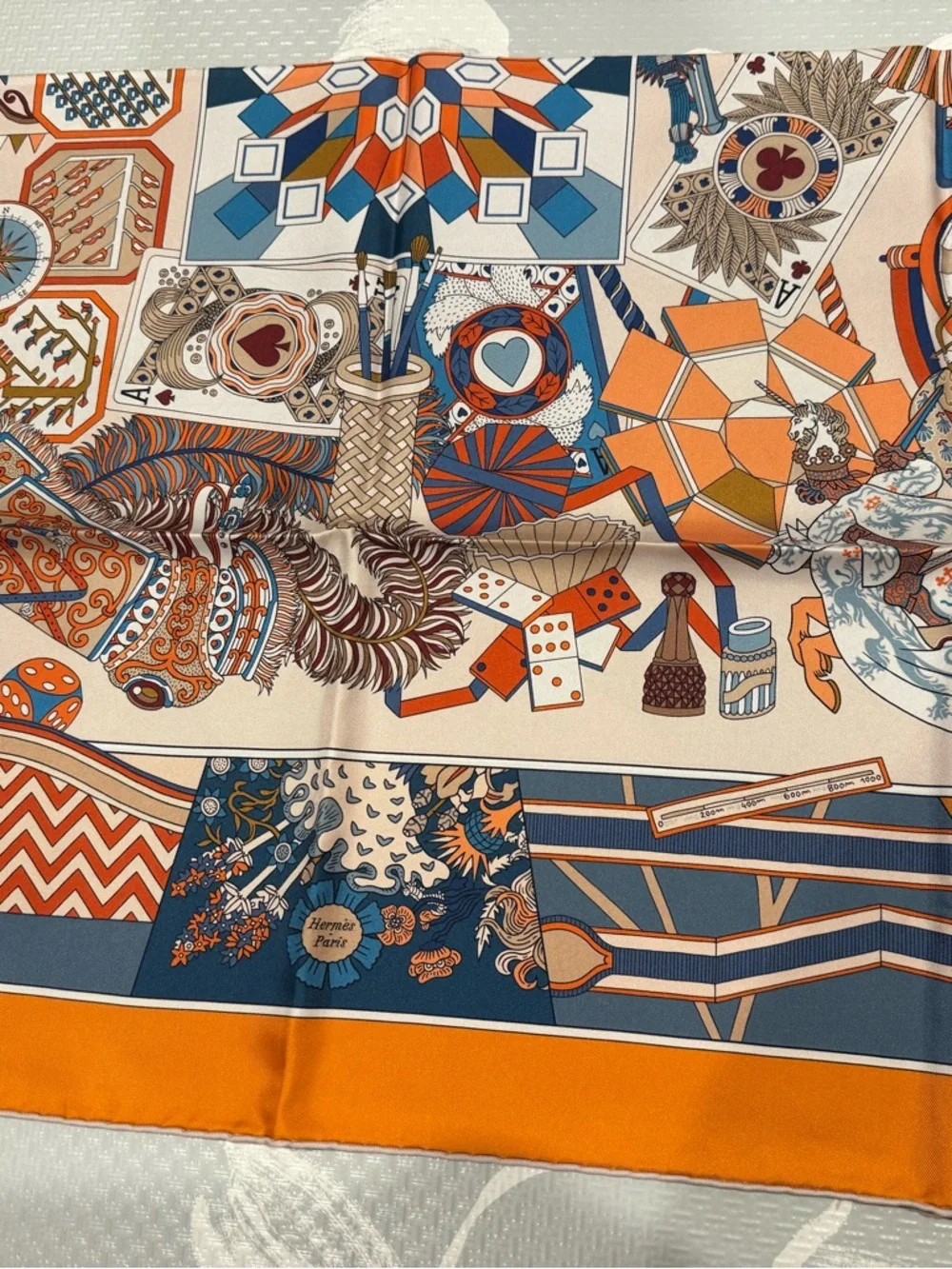 Hermes De l'Ombrelle aux Duels double face scarf 90 - Picture 7 of 9